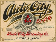 Vintage Auto City Brewing Label Ad Reproduction Metal Sign FREE SHIPPING