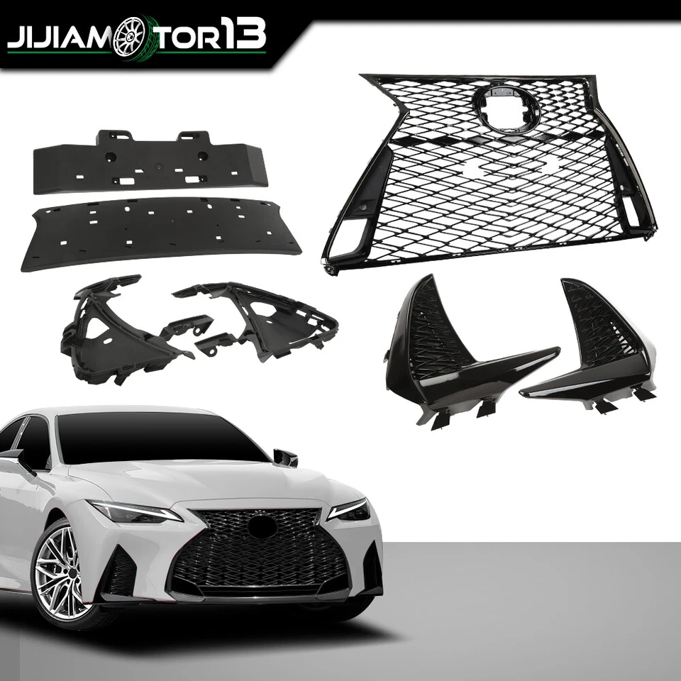 Juego deportivo parrilla delantera negro brillante apto para Lexus IS250 IS350 F 2017-2022 Foto 2 de 4