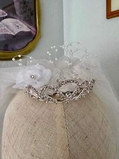Handmade 23-Inch First Communion Veil with Tiara Style Three