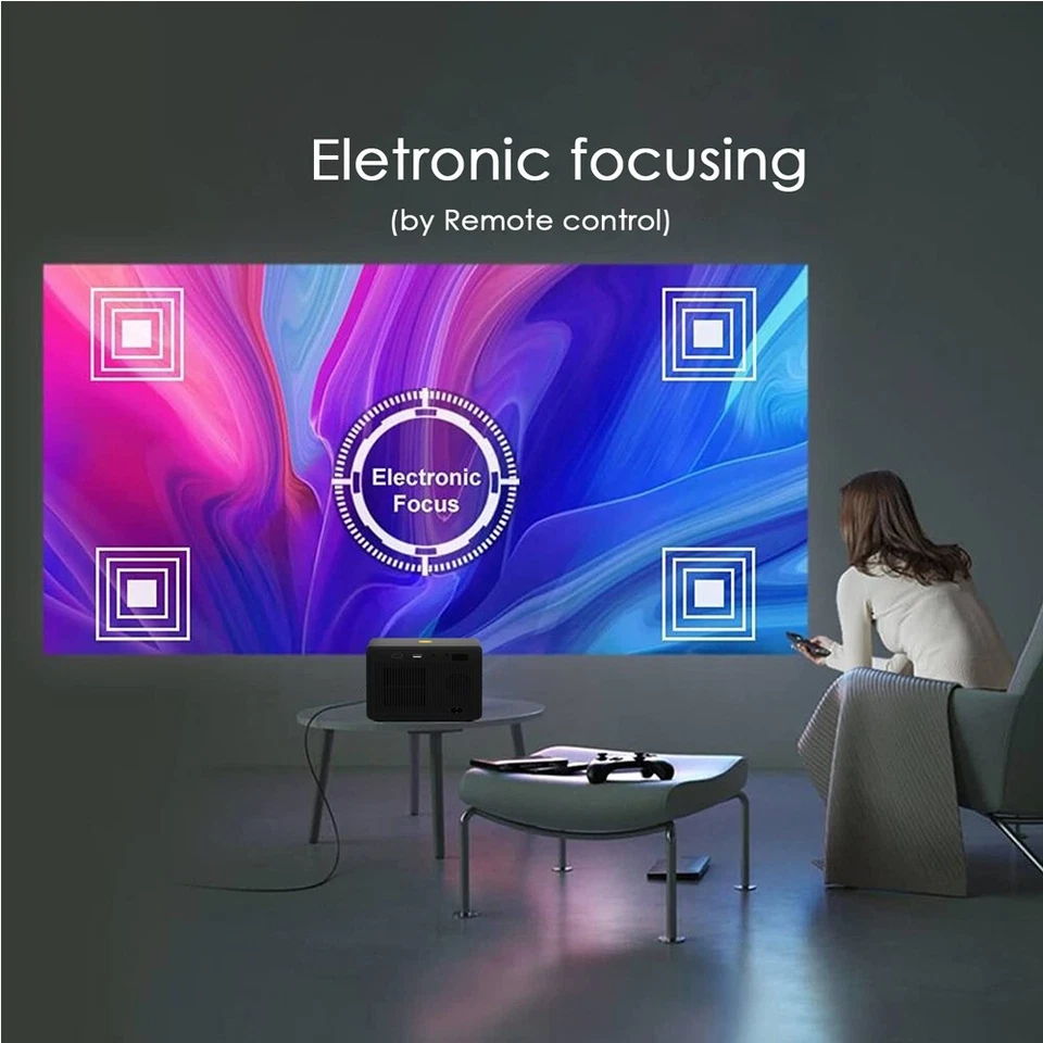 Vivicine Y7 Portable 720p Android 9.0 WIFI HD Home Theater Video Game Projector - Image 3 of 4