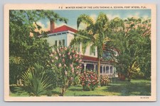 Winter Home of the Late Thomas A Edison Fort Myers Florida Postcard