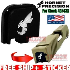 HORNET PRECISION BLACK CNC Aluminum Slide Cover Plate for GL0CK 43 43x 48 USA