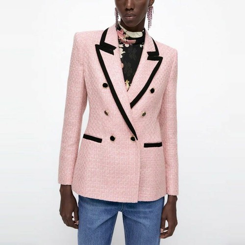 pink double breasted blazer