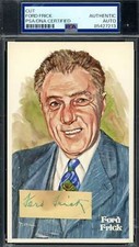 Ford Frick PSA DNA Coa Signed Perez Steele Postcard Cut Autograph