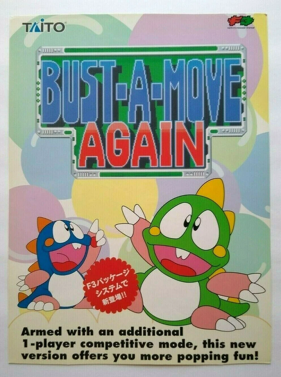 Bust A Move Again Arcade FLYER Original 1995 Video Game Vintage Retro Art Japan