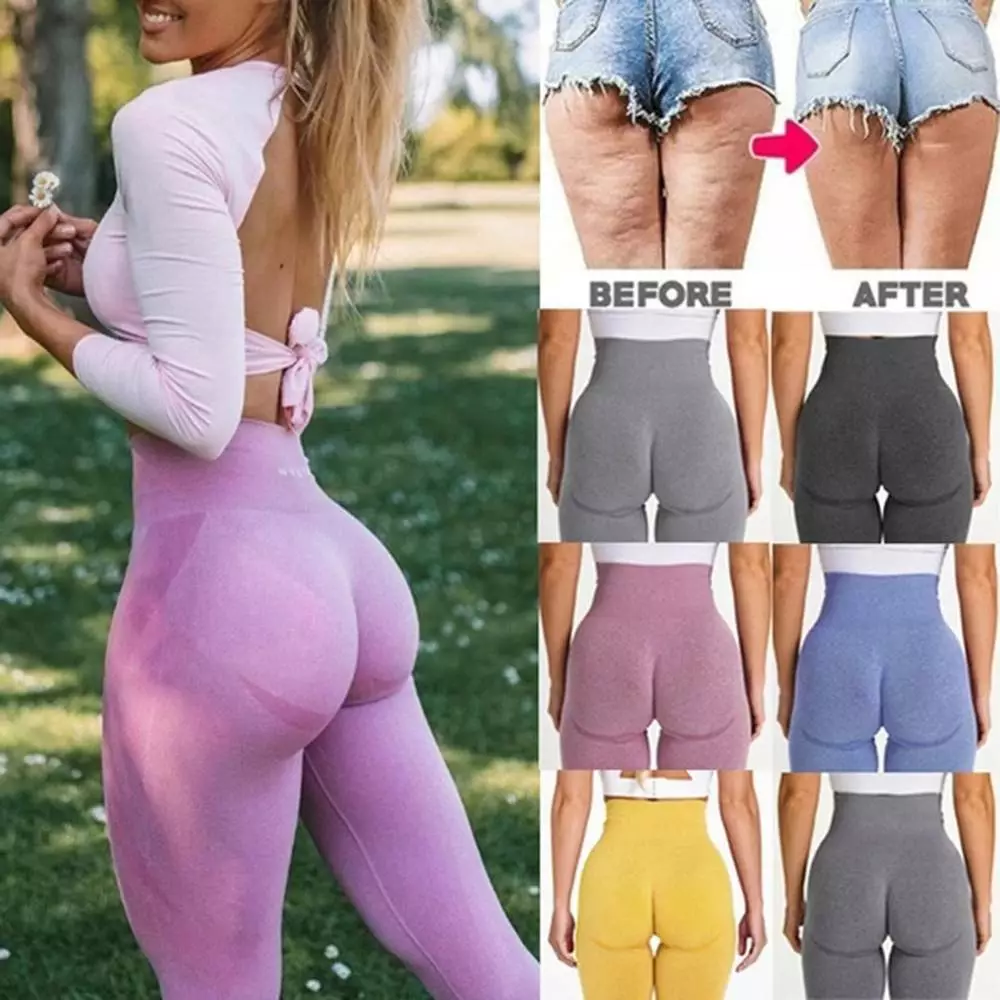 Solid Sexy Push Up Women Fitness High Waist Pants Workout Fitness