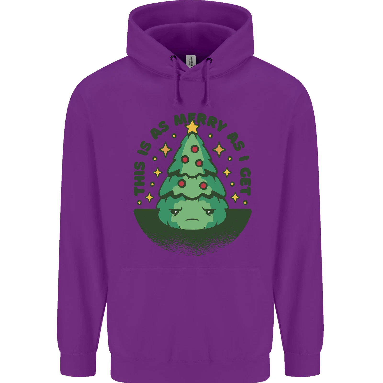 Bah Humbug Christmas Tree Mens Hoodie
