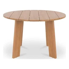 Moe's Home Collection Delta Round Outdoor Dining Table Natural Wood