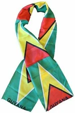 Guyana Country Lightweight Flag Printed Knitted Style Scarf 8"x60" 100D