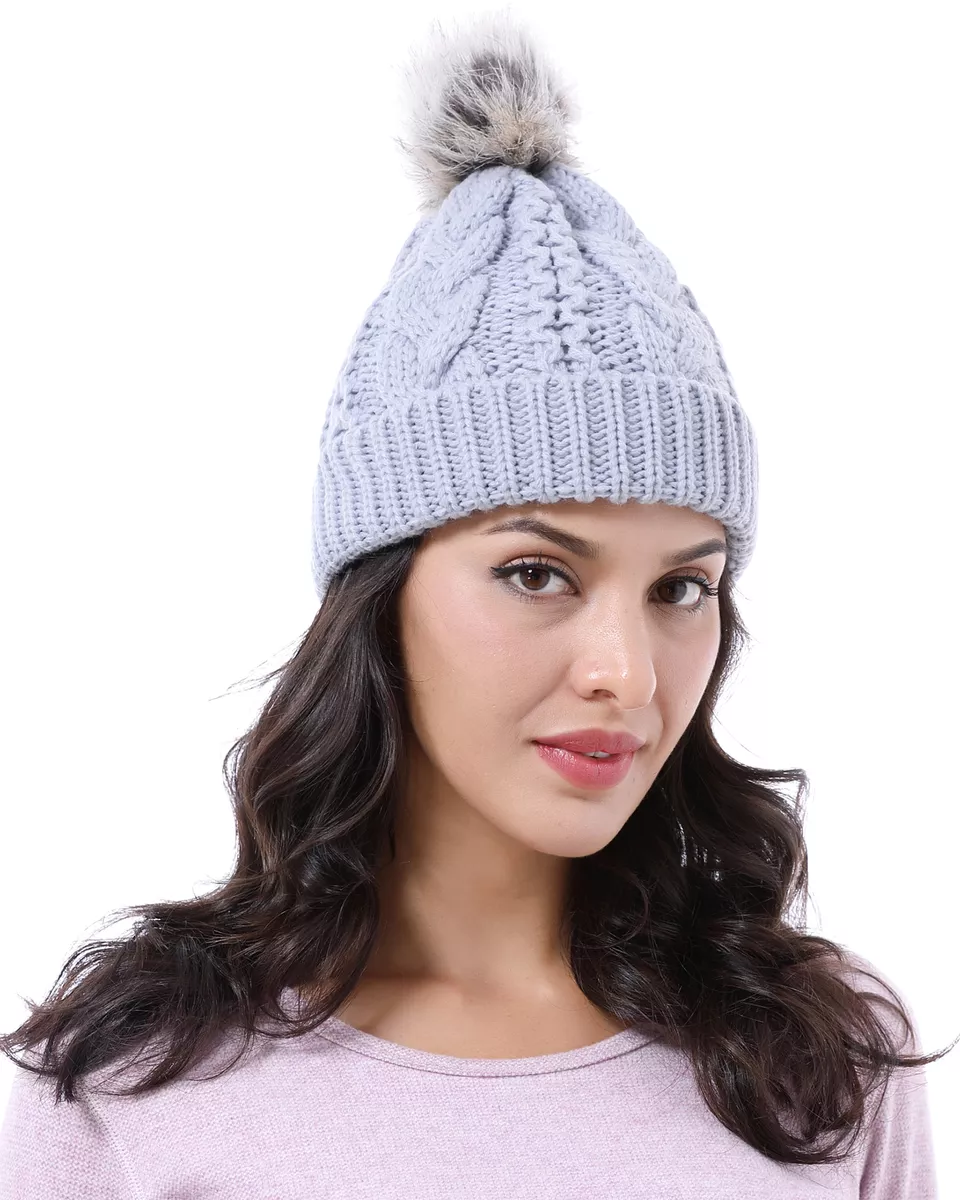 Ladies ski bobble hat deals