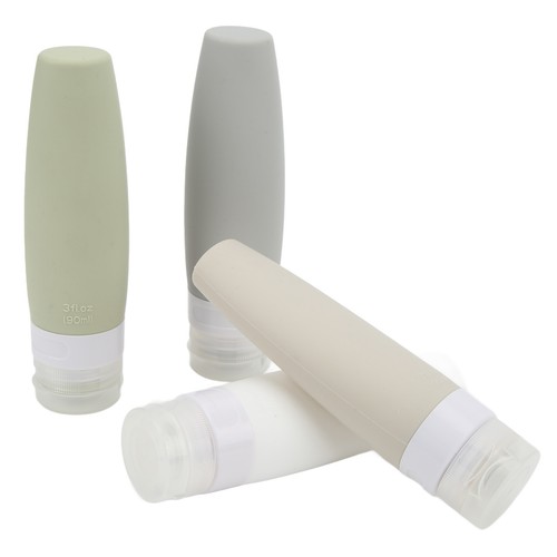 4Pcs Silicone Travel Bottle Large Opening Design Leakproof 90ml 4 Colors Sque - Picture 8 of 12