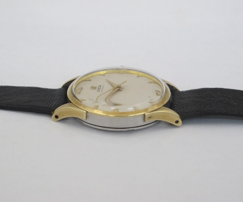 OMEGA VINTAGE AUTOMATIC REF 2637-6 HEAVY GOLD TOP ORIGINAL HONEYCOMB DIAL 35MM - Picture 4 of 12