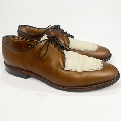 靴 Allen Edmonds Ramsey US8D Allen Edmonds Ramsey Two Tone Tan & Linen Spectator Brown Oxford
