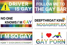6 Pcs Gay Bumper Stickers Prank Funny Bumper Magnets Funny Car Magnet Only Stick