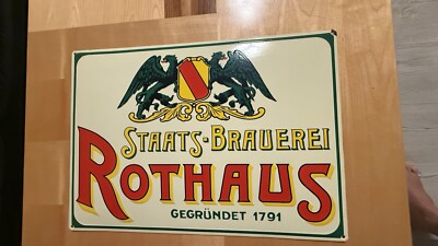 ROTHAUS STAATS - BRAUEREI gegr. 1791  Emailschild !