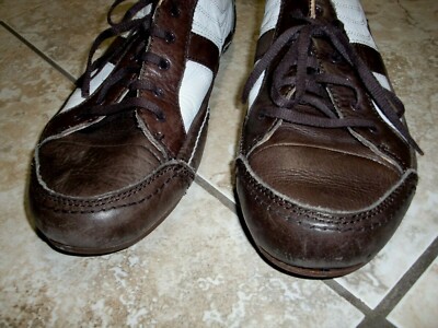 Men~UGG AUSTRALIA~2TONE~BROWN/WHITE Leather Lace up Oxfords  display picture 3