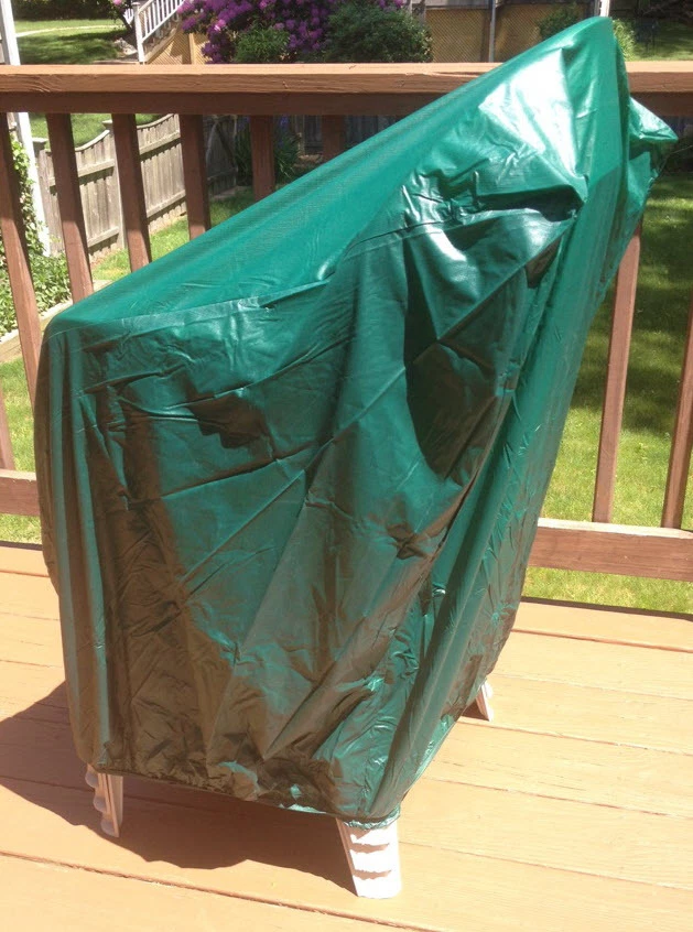 Cubierta de silla de resina de 4 pilas de vinilo - protección verde para patio exterior Foto 4 de 4