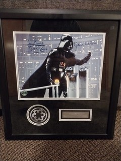 Enmarcado Doble Firmado Darth Vader 11x14 Autógrafo James Earl Jones y David Prowse