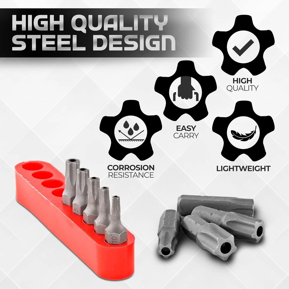 Compact 9Pc Torx Bit Set - Tamper-Resistant for Automotive & Electronics - Image 4 of 4