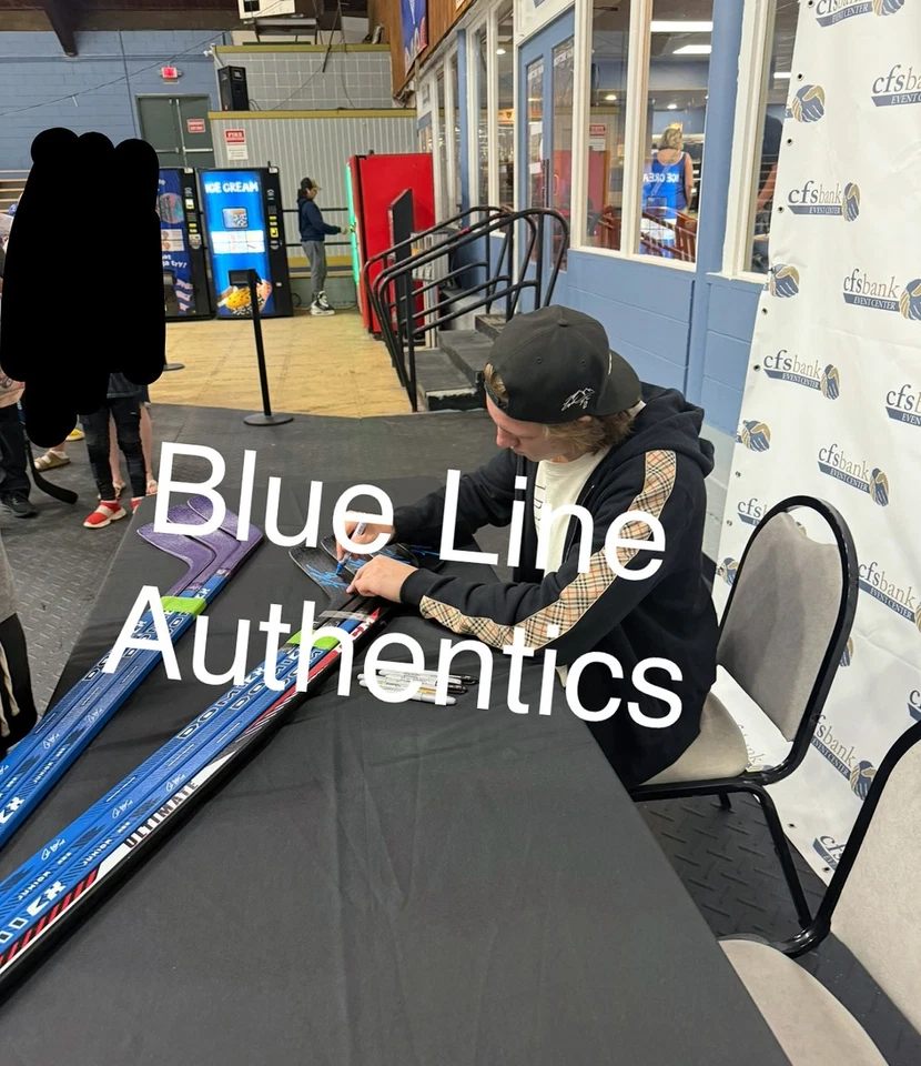 洛根·库利 犹他州猛犸俱乐部亲笔签名签名 f/s 曲棍球棒 正品证书证明 — 第 3/3 张图片