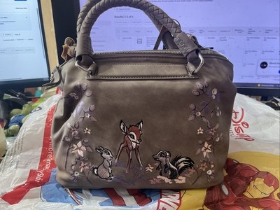 Disney D23 Danielle Nicole Bambi 75th Embroidered Suede Like Crossbody Bag Purse