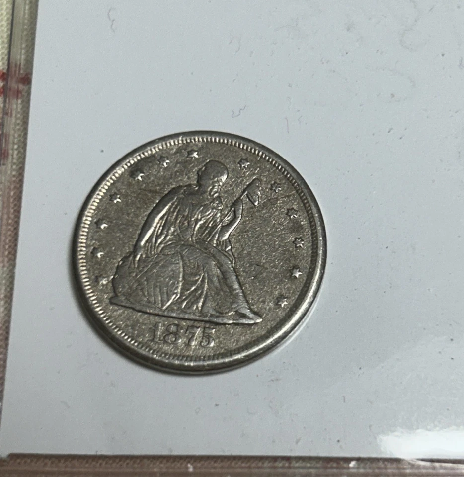 *1875 CC Scarce Circulated VF CARSON CITY TWENTY CENT PIECE!!! FROM COLLECTION!! - Image 4 of 4