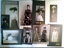 CdV, Kabinettfoto, 10x Damen mit Hut, div. Formate, 1885-1920