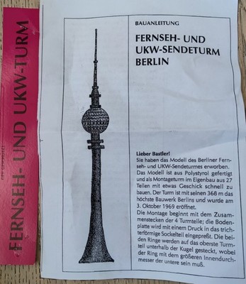Bausatz Modell Berliner  Fernsehturm  & UKW Turm  