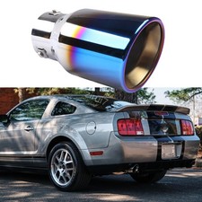1pc Blue Exhaust Pipe Rear Throat Muffler 38-76mm For 2009 Ford Mustang Shelbygt