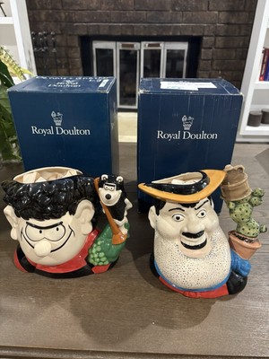 Royal Doulton Dennis and Gnasher D7005 & Desperate Dan D7006 Signed Large Jugs