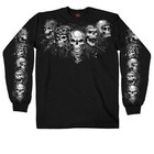 Five Skulls Long Sleeve Biker T-Shirt