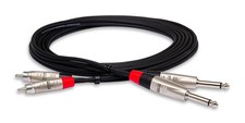 Hosa HPR020X2 20' Pro Series Dual 1/4 TS to Dual RCA Audio Cable