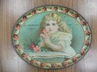 Antique Tin Serving Tray Grafton North Dakota Pharmacy Vintage 1900's Medicine