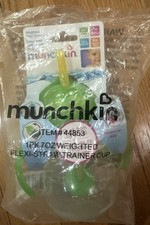 Munchkin Any Angle Click Lock Weighted Flexi Straw Trainer Cup, 7 Ounce, Green