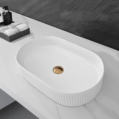 Counter Top Ceramic Sink Lavatory Porcelain Oval Wahsbasin 1324