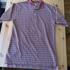 Vintage Woolrich Polo Shirt Mens medium Striped Short Sleeve
