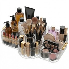 360 Rotating Cosmetic Display Storage Case Countertop Vanity Clear