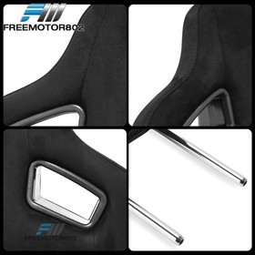 Seat Headrest For Civic/BMW 3 Serise Black Suede Rod Dia 14mm Space 140mm Pair