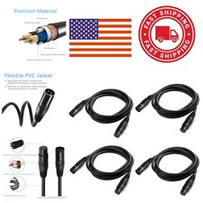 6ft DMX Cable Gold Plated 3 Pin XLR Male to Female for Stage Lighting 4 Pack