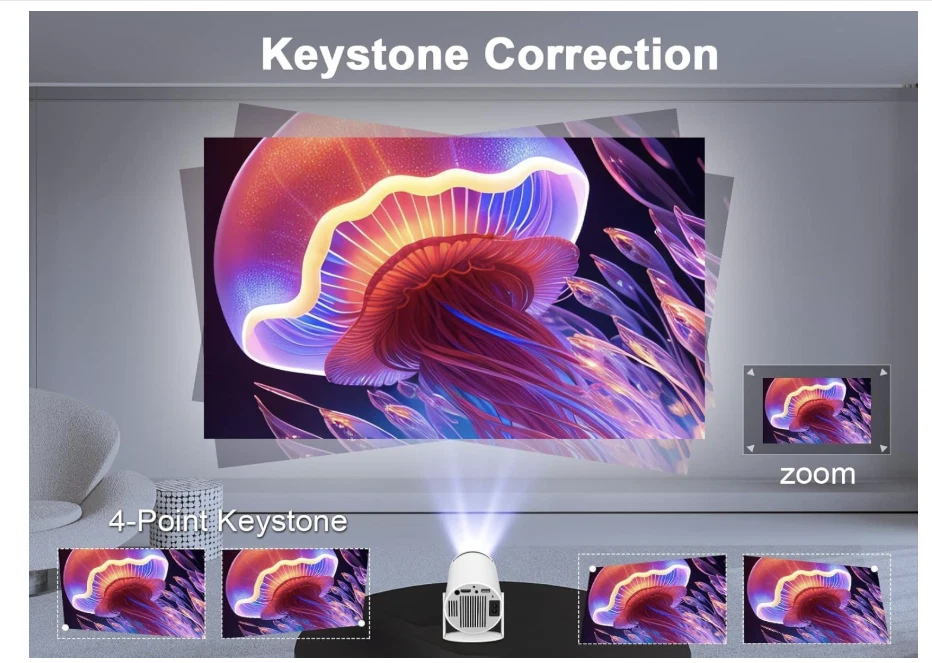 HY300 PRO Projector MAGCUBIC 4K Android 11 Dual Wifi6 BT 5.0 260 ANSI 1080P Grey - Image 3 of 4