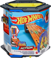 Hot Wheels Track Builder Roll Out Raceway Track Set 5-Lane Racetrack with Storag