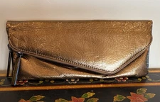 HOBO International Bronze/Copper Leather Clutch, NWOT