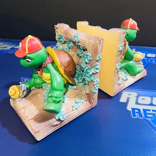 Vintage VTG Franklin the Turtle Bookends Kids Room Home Decor Resin GC No Breaks