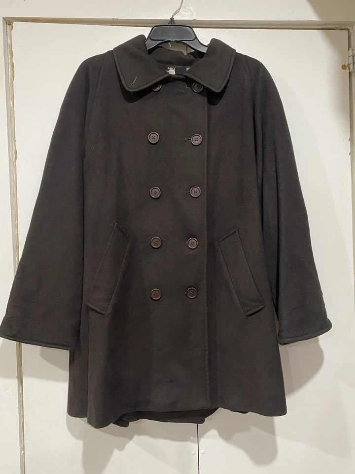 VTG Steve by Searle Coat Brown Womens Sz 6 Double Breasted Cashmere Blend - Image 3 of 4