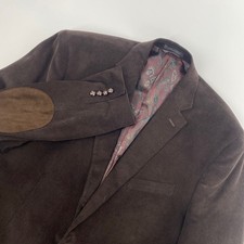 Lauren Ralph Lauren LRL Corduroy Blazer Mens Brown Elbow Patches Academic
