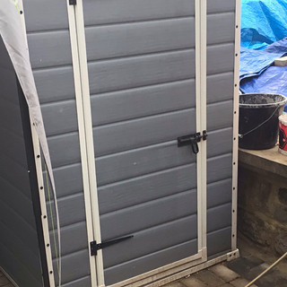 Keter Plastic Garden Shed Grey/White Apex Roof 6 ft 4 ft