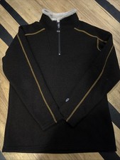 KUHL Alfpaca Europa Quarter 1/4 Zip Pullover Fleece Sweater Mens Medium Brown