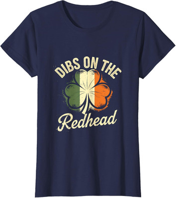 Vintage Dibs On The Redhead Irish St Patrick's Day Ladies' Crewneck T-Shirt