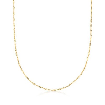 Ross-Simons Italian 18kt Yellow Gold Diamond-Cut Singapore-Chain Necklace
