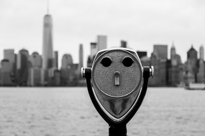 Telescope Version of The Scream New York Skyline Photo Art Print Poster 18x12